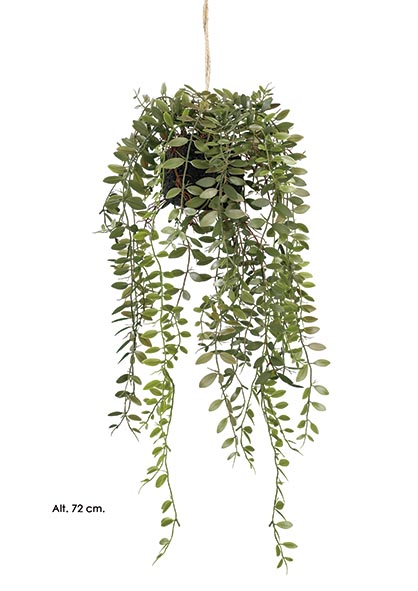 COLGANTE MINI HOJAS. 72 cm. Verde.