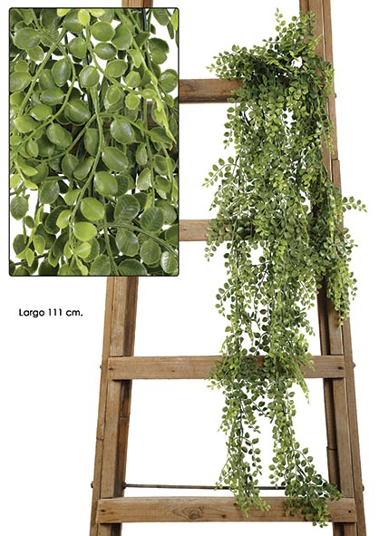COLGANTE HOJAS. 111 cm. Verde.